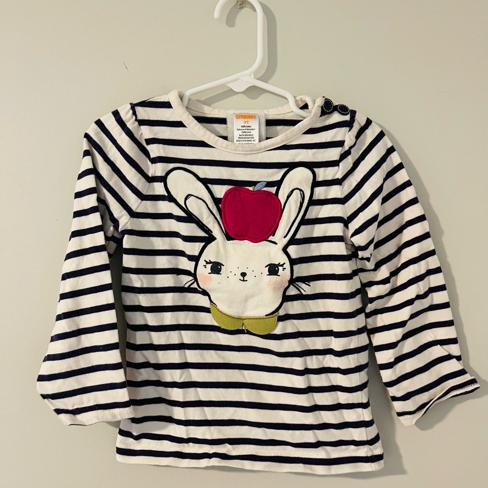 Gymboree Navy Striped Bunny Tee